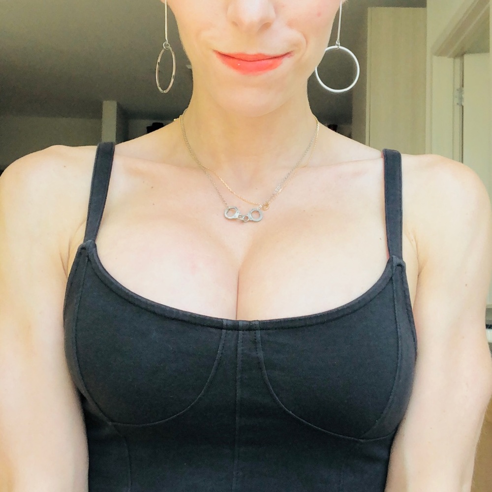 Heathered black AE crop top